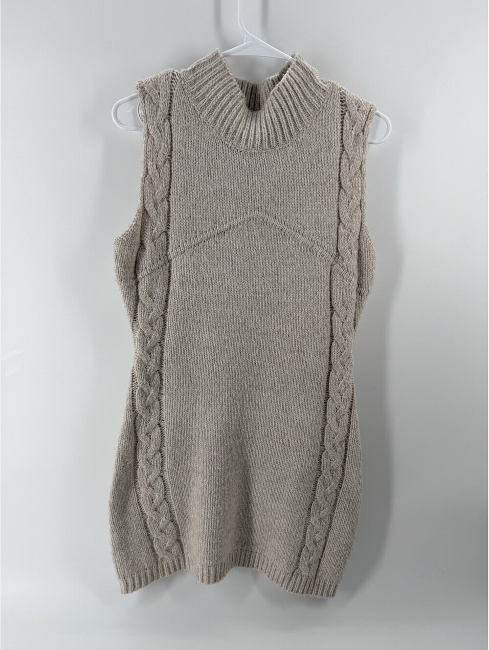 LE LIS Collection Cream Sweater Dress Women's Large Sleeveless Dress